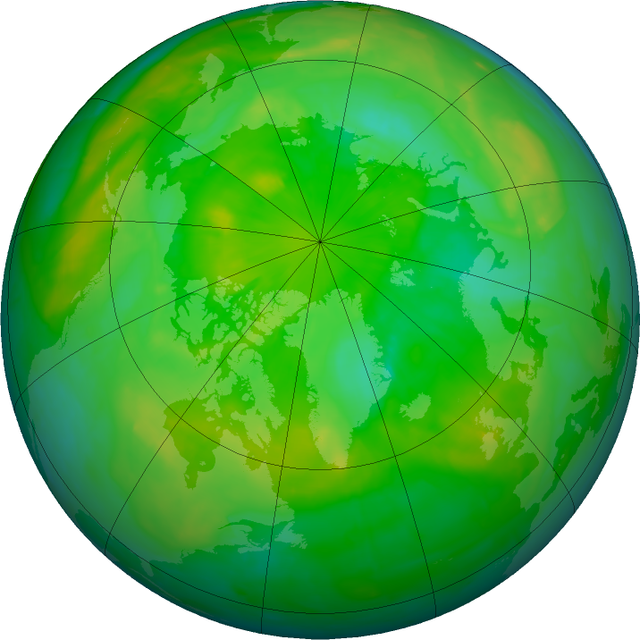 Arctic ozone map for 29 June 2016